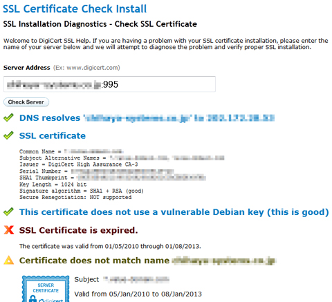 SSL Certificate Tester