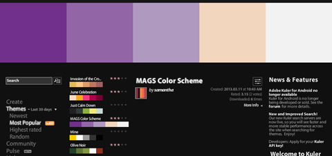 Adobe Kuler 「MAGS Color Scheme」