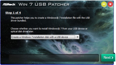ASRock Windows7 USB patcherツールの使い方